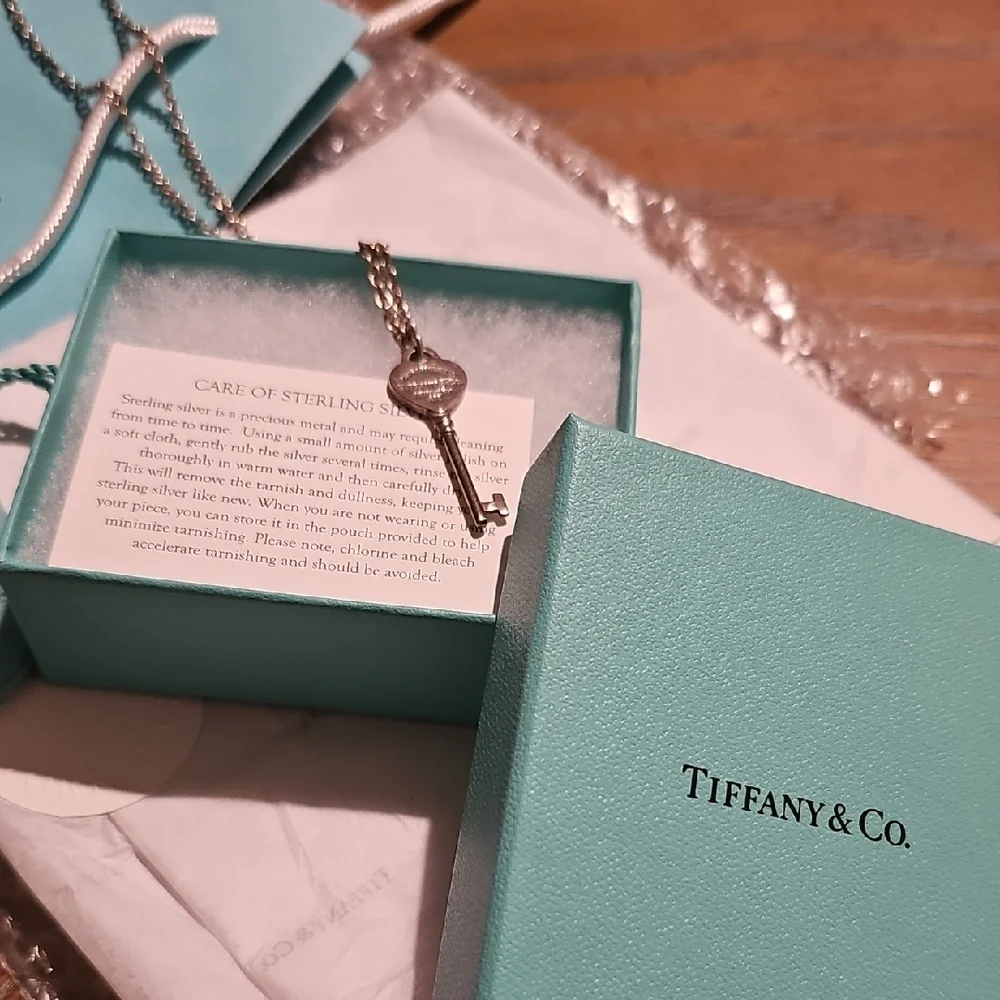 Tiffany & Co. Silver Heart Key Pendant Necklace - Picture 7 of 9